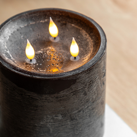 LED 3 Wick Candle Mocha 150x150x150mm