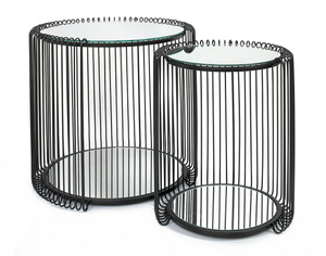 KARE zestaw stolików WIRE DOUBLE II czarny