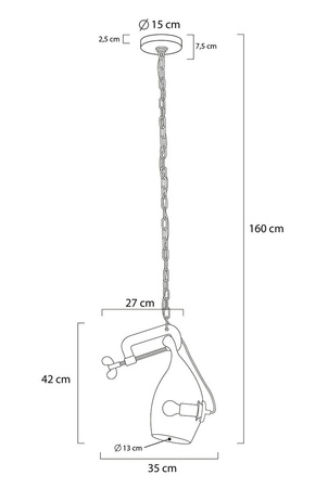 Lampa wisząca VICE mosiądz - metal, szkło