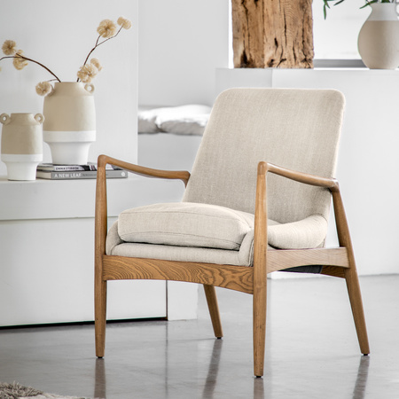 Fotel Carrera Naturalny len 685 x 720 x 820 mm