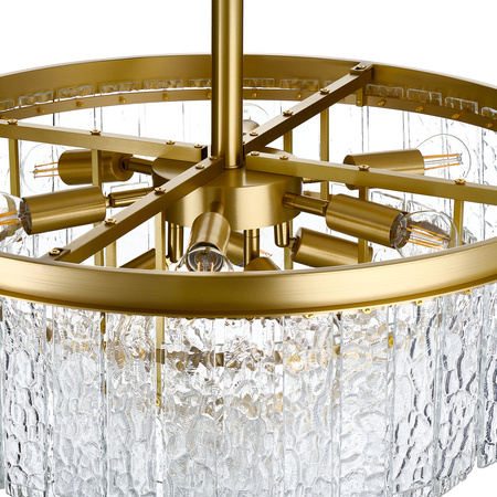 Lampa wisząca ICELAND 60 cm - mosiądz, szkło kryształowe