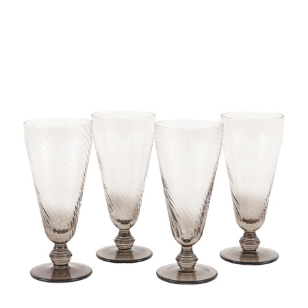 Swirl Flute Glass Smoked Grey (4pk) 72x72x166mm