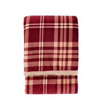 Tartan Sherpa Throw Mulberry 1520x1770mm