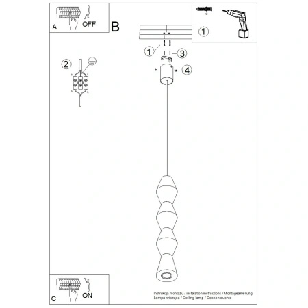Lampa wisząca KUBBE duża R