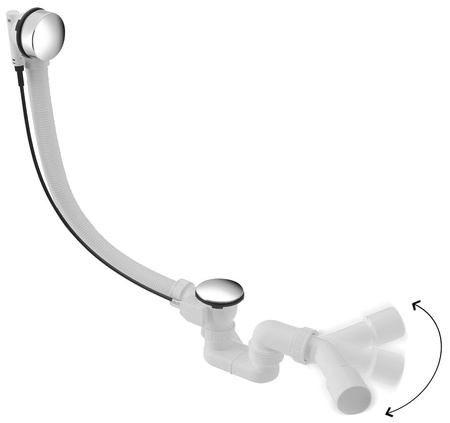 Zestaw odpływowy z syfonem L-610mm, DN 40/50, ABS/chrom