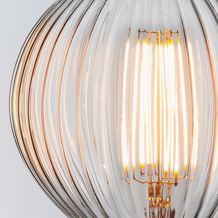 Żarówka LED – chrom / kryształ, 4W LED E27 ciepła biel, 2200 K, 12,5 × 12,5 × 17,5 cm