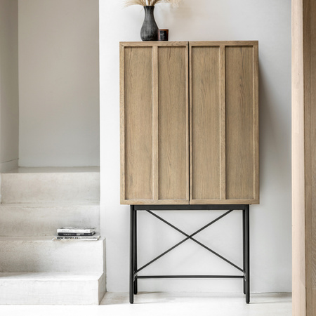 Panelled 2 Door Cocktail Cabinet 850x400x1600mm