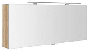 CLOE szafka z lustrem, oświetlenie LED 120x50x18cm, dąb Alabama