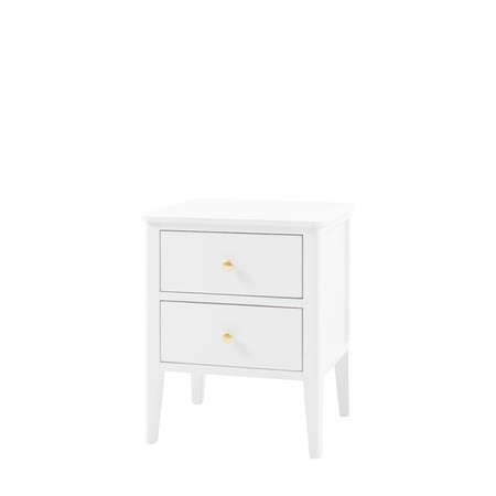 Acton 2 Drawer Bedside White 450x400x550mm