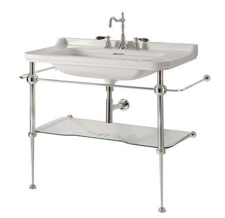 WALDORF podpora umywalki 100cm z półką szklaną, chrom