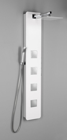 SPIRIT SQUARE panel prysznicowy z baterią termostatyczną 250x1550mm, biały