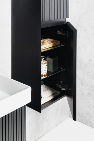 FILENA szafka wysoka 35x140x30cm, czarny mat strip