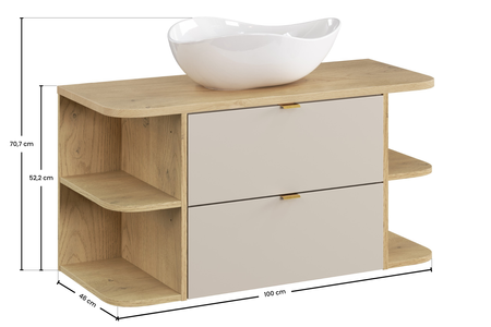 Zestaw meblowy 100cm z blatem i umywalką nablatową Cloud
