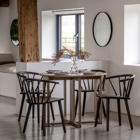 Craft Folding Dining Table Smoked 1000x1000x750mm