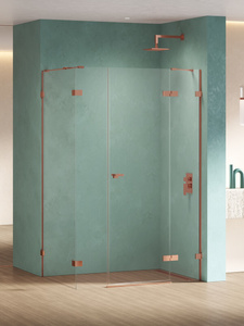 NZ4 Kabina prysznicowa EVENTA COPPER SHINE PLUS 1D prostokątna P 110x90x200 szkło czyste 8mm Active Shield 2.0