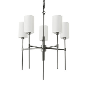Lampa wisząca DARLING 60 cm - żyrandol czarny połysk z białym abażurem