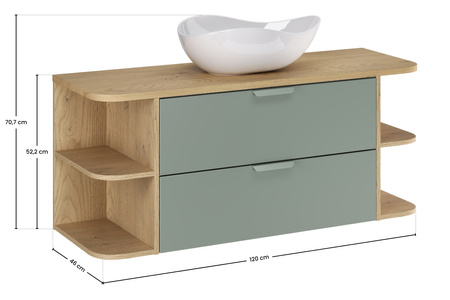 Zestaw meblowy 120cm z blatem i umywalką nablatową Cloud