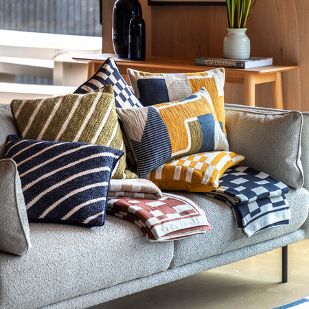 Hemsby Stripe Woven Cushion Ink 450x450mm