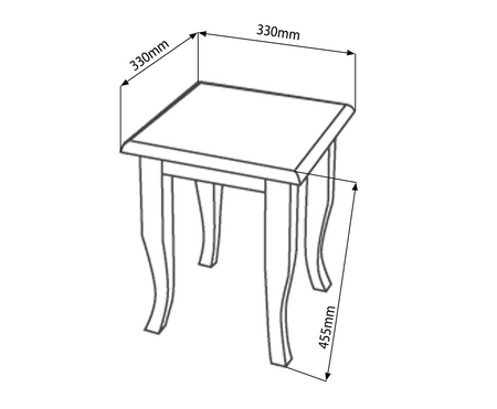 RETRO taboret 33x45x33cm, buk