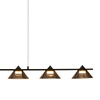 Lampa wisząca BLAKE 140 cm  - LED, czarna, podłużna z sześcioma dymionymi kloszami