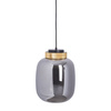 Lampa wisząca BOOM 25 cm - LED, klosz szary- metalizowany, wykonczenie złote