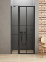 DRZWI WNĘKOWE NEW SOLEO BLACK L 90x195 KRATKA - CZYSTE 6mm ACTIVE SHIELD