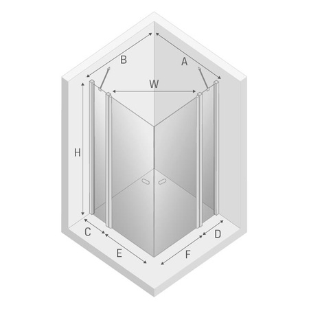 KABINA NEW SOLEO KWADRATOWA U 90x90x195 CZYSTE 6mm ACTIVE SHIELD