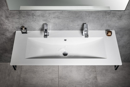 YUKON umywalka kompozytowa podwójna 120x45cm, 2biały