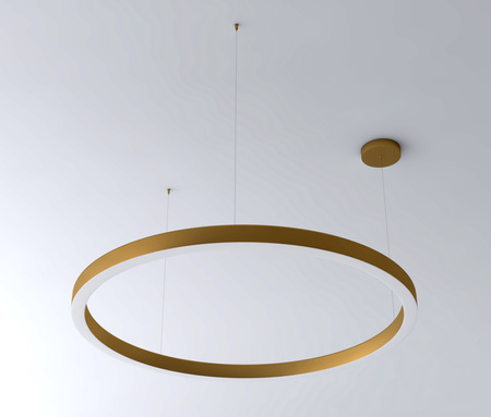 Lampa wisząca CIRCLE 3 60+80+80 cm - LED, ringi mosiądz szczotkowany na 1 podsufitce