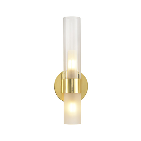 Lampa ścienna CANDELA 31 cm- kinkiet szlany, złota tuba