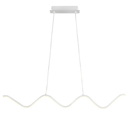 Lampa wisząca ZIGZAG 90 cm - LED, biała, falista listwa