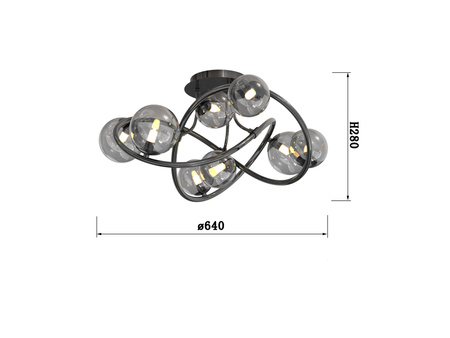 9014-805 Lampa sufitowa Nancy czarny chrom