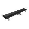 LOWFIX prysznicowy odpływ liniowy z maskownicą pełną, 70 cm, czarny półmat