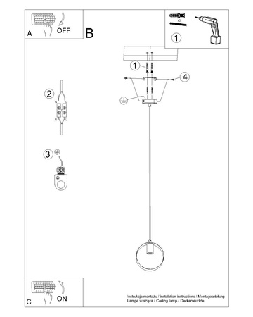 Lampa wisząca TITRAN 1 biała