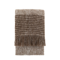 Faux Mohair Fringe Throw Brown & Nat 1300x1700mm