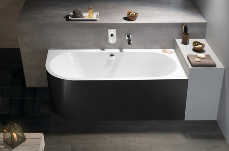 VIVA R MONOLITH wanna przyścienna 170x75x60cm, biały/czarny