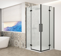 TRINITY BLACK kabina prysznicowa 1000x900mm, wejście z rogu, szkło matowe