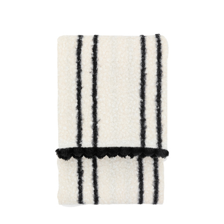 Ophelia Scalloped Throw Cream & Black 1300x1700mm