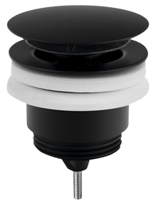 Odpływ umywalkowy 5/4”, klik-klak, duży korek, 10-45mm, czarny mat