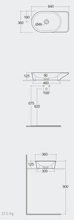 VALET Umywalka nablatowa 64 x 36 cm owalna 
