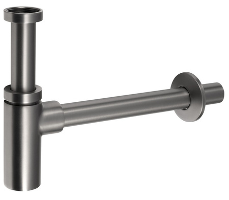 Syfon umywalkowy 5/4", odpływ 32mm, okrągły, gun metal