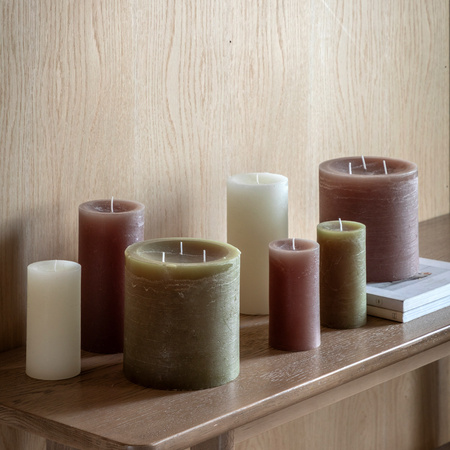 Pillar Candle Rustic Taupe (2pk) 70x70x130mm