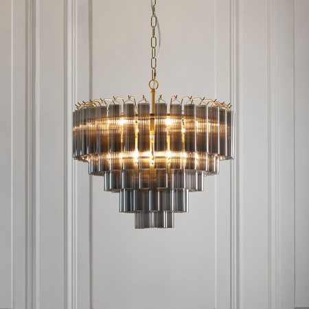 Toulouse 12 Pendant Light Smokey Grey Lustre glass
