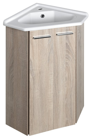 ZOJA szafka umywalkowa narożna 39x74x39cm, dąb platin