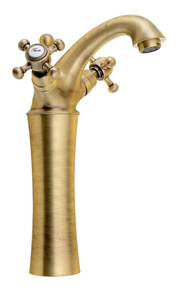 ANTEA bateria umywalkowa wysoka z odpływem, wysokość 245mm, brąz