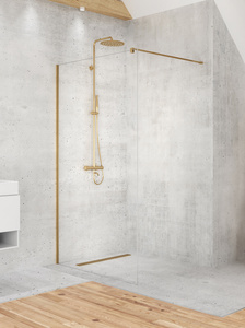 Kabina VELIO SATIN GOLD  walk-in 70x200 szkło czyste 8mm z powłoką