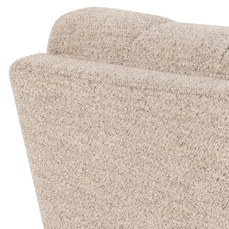 Sofa 3-osobowa Tampa – tkanina Monza bouclé beżowa, czarne drewniane nogi 218 cm ACTONA