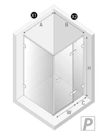 Kabina prysznicowa OXIA 1D P prostokątna 110x120x200 szkło czyste 8mm Active Shield 2.0