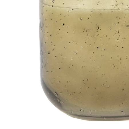 Filled Glass Candle Small Green S'wood & C'wood