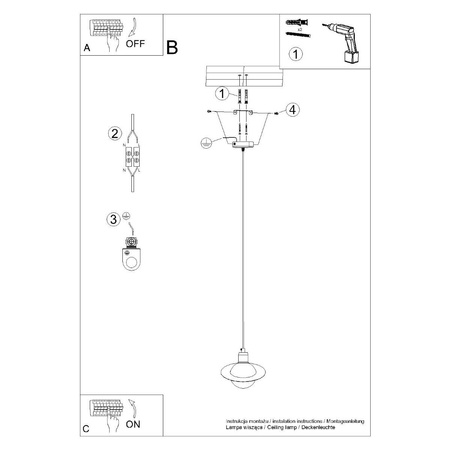 Lampa wisząca HYPERION 1 biały